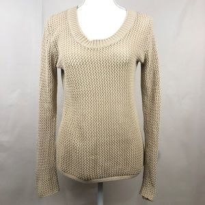 3/$20 Stamp 10 Open Knit Sweater Tan sz M